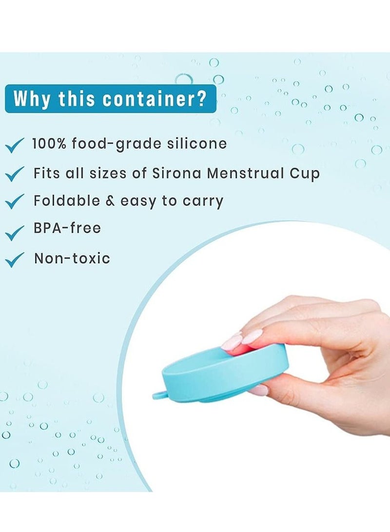 Sirona Collapsible Silicone Holder - Sterilizing Container Storage for Menstrual Cup - 1 Unit | Kills 99% Of Germs | Menstrual Cup Sterilizer