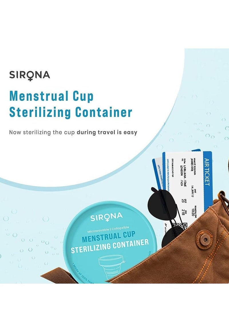 Sirona Collapsible Silicone Holder - Sterilizing Container Storage for Menstrual Cup - 1 Unit | Kills 99% Of Germs | Menstrual Cup Sterilizer