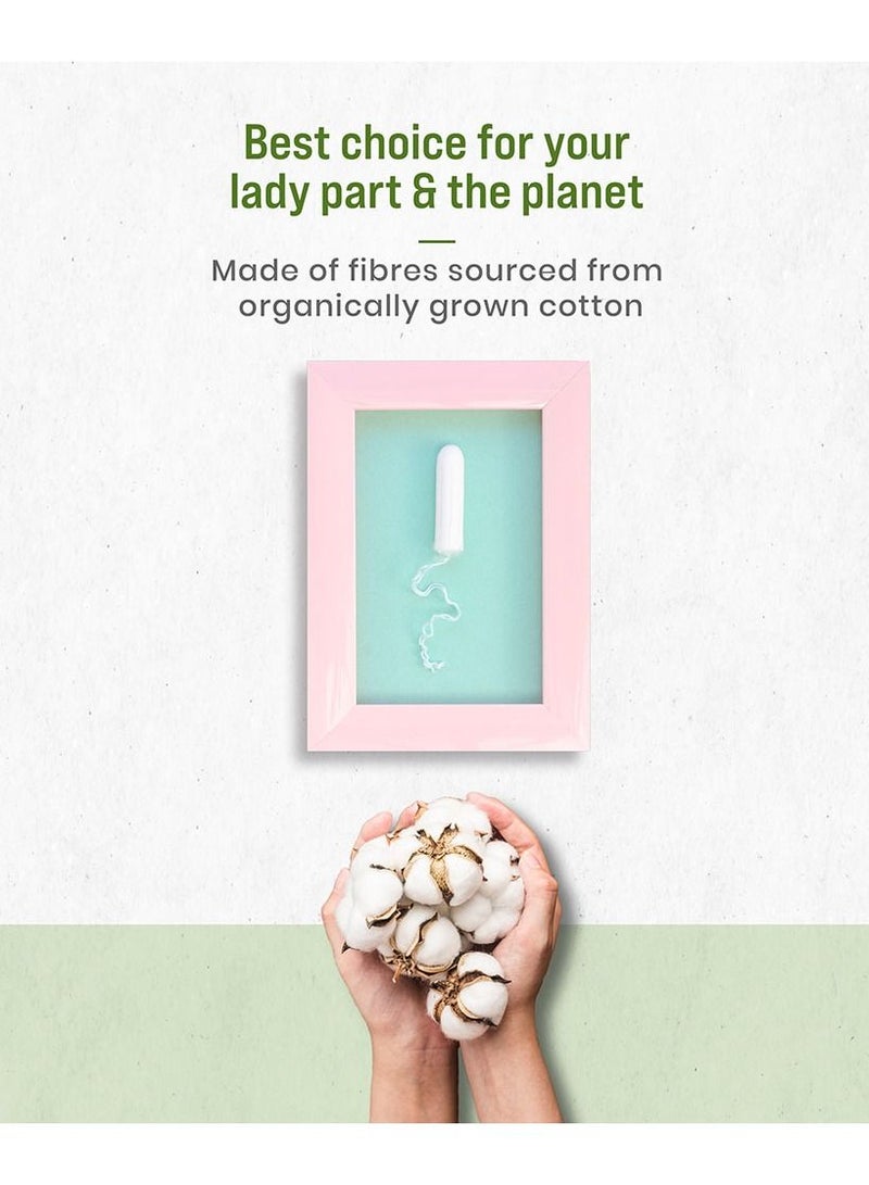 Organic Cotton Regular Flow Tampons 18 Pieces Pack