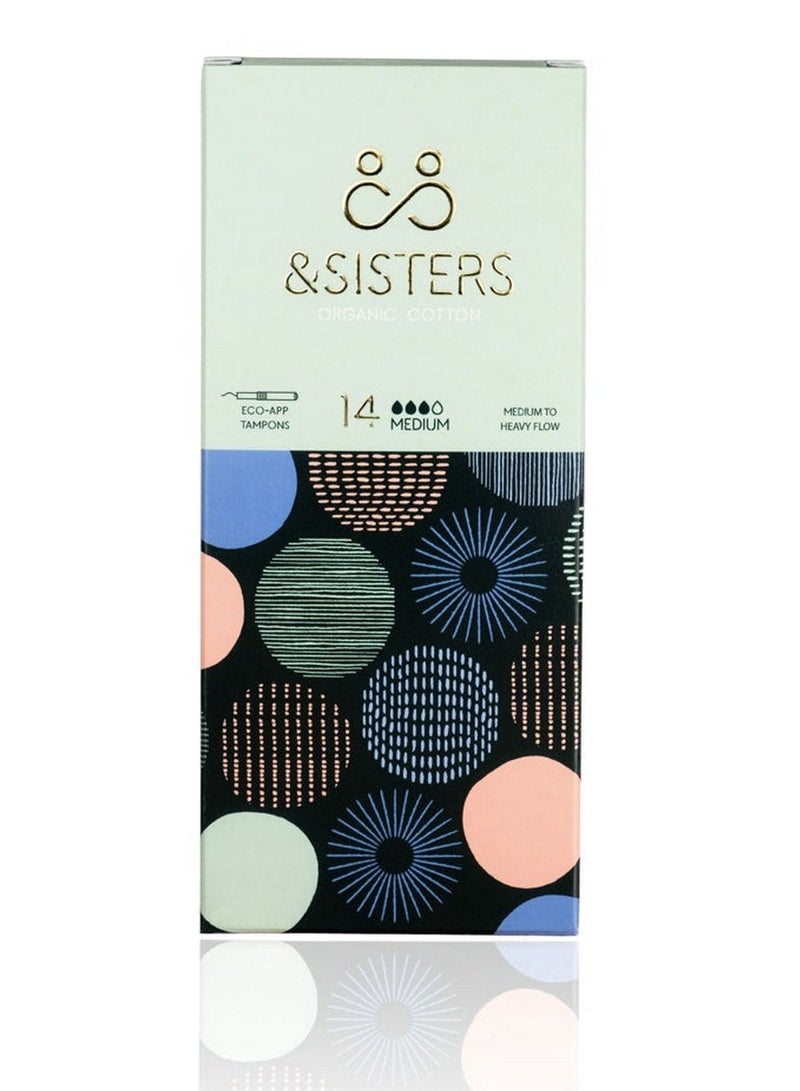 Organic Cotton Applicator Tampons Medium 14 Pieces Pack