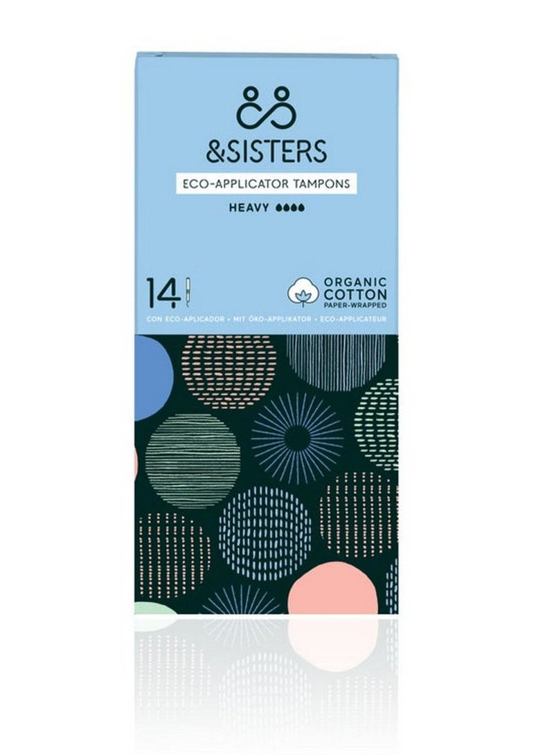 Organic Cotton Applicator Tampons Heavy 14 Pieces Pack