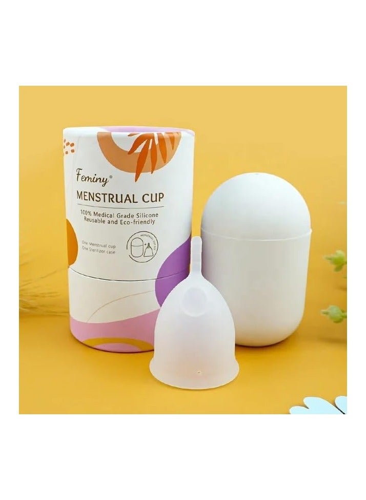 Feminy Menstrual Cup With Silicone Sterilizer Cup Or Cup Holder