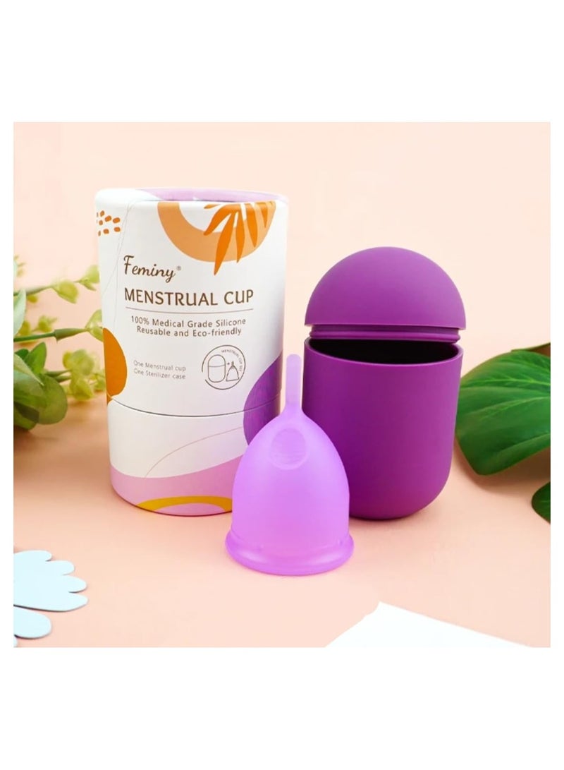 Feminy Menstrual Cup With Silicone Sterilizer Cup Or Cup Holder