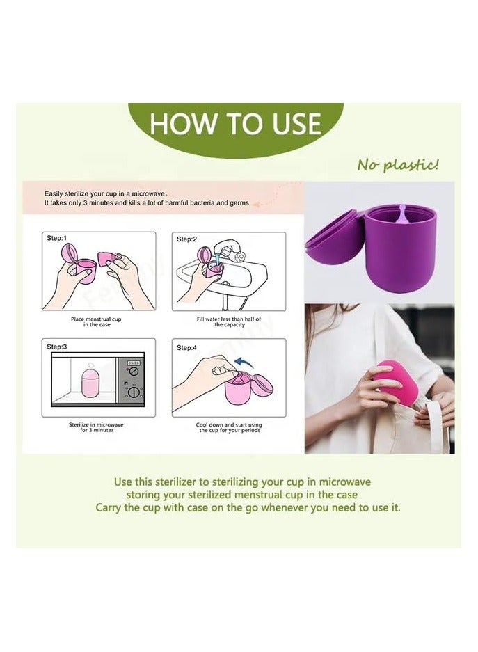 Feminy Menstrual Cup With Silicone Sterilizer Cup Or Cup Holder