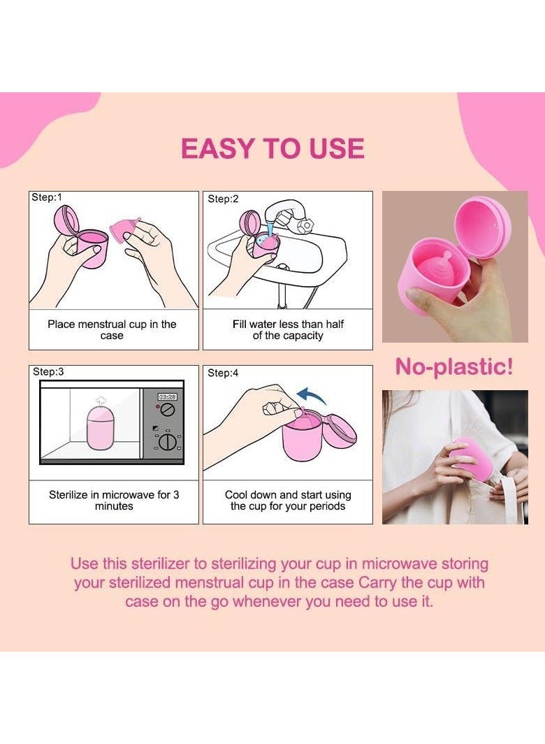 Feminy Menstrual Cup With Silicone Sterilizer Cup Or Cup Holder