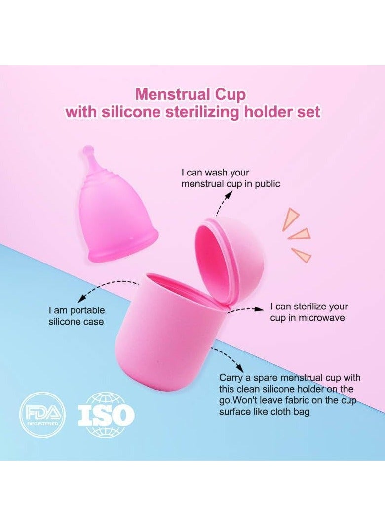 Feminy Menstrual Cup With Silicone Sterilizer Cup Or Cup Holder