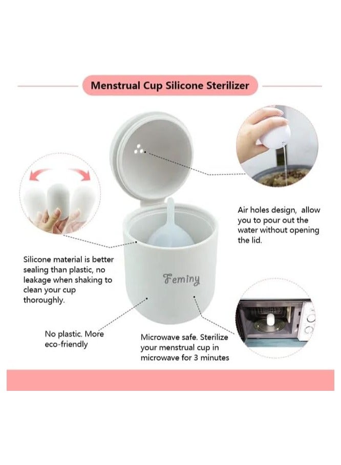 Feminy Menstrual Cup With Silicone Sterilizer Cup Or Cup Holder