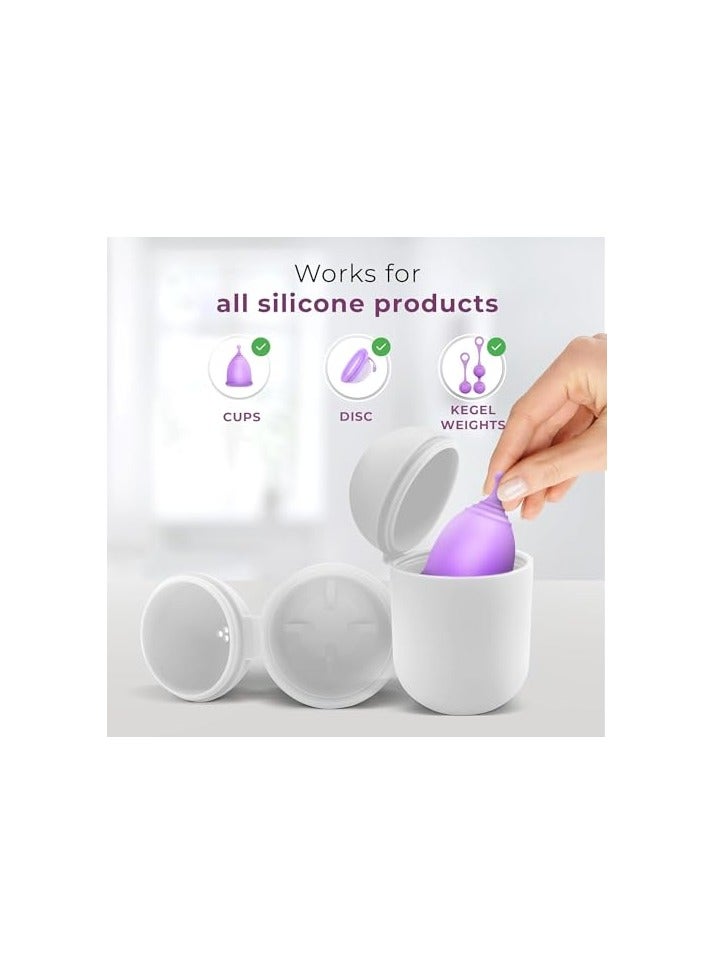 Feminy Menstrual Cup With Silicone Sterilizer Cup Or Cup Holder