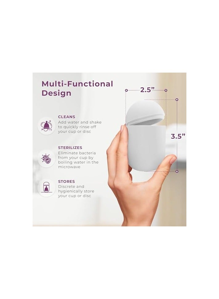 Feminy Menstrual Cup With Silicone Sterilizer Cup Or Cup Holder