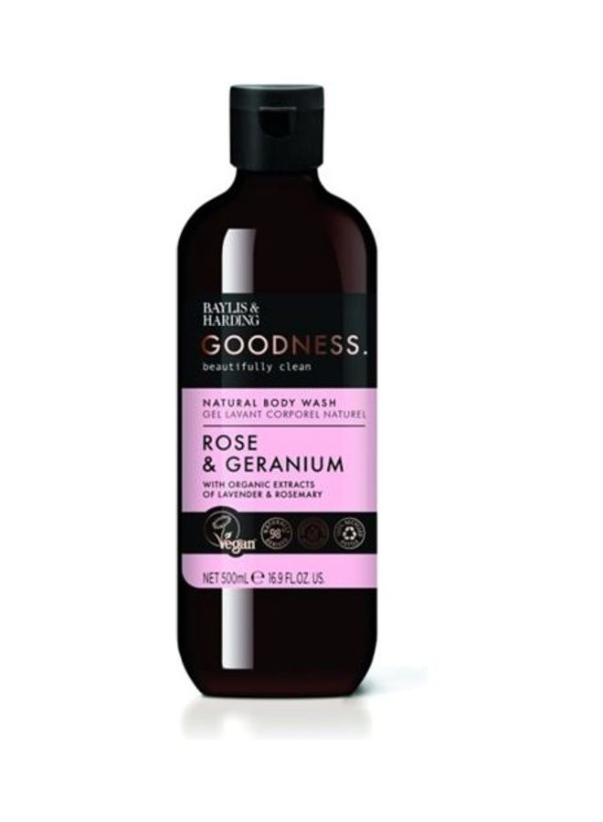 Goodness Rose And Geranium Body Wash 500ml