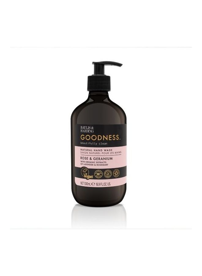 Goodness Rose And Geranium Hand Wash 500ml