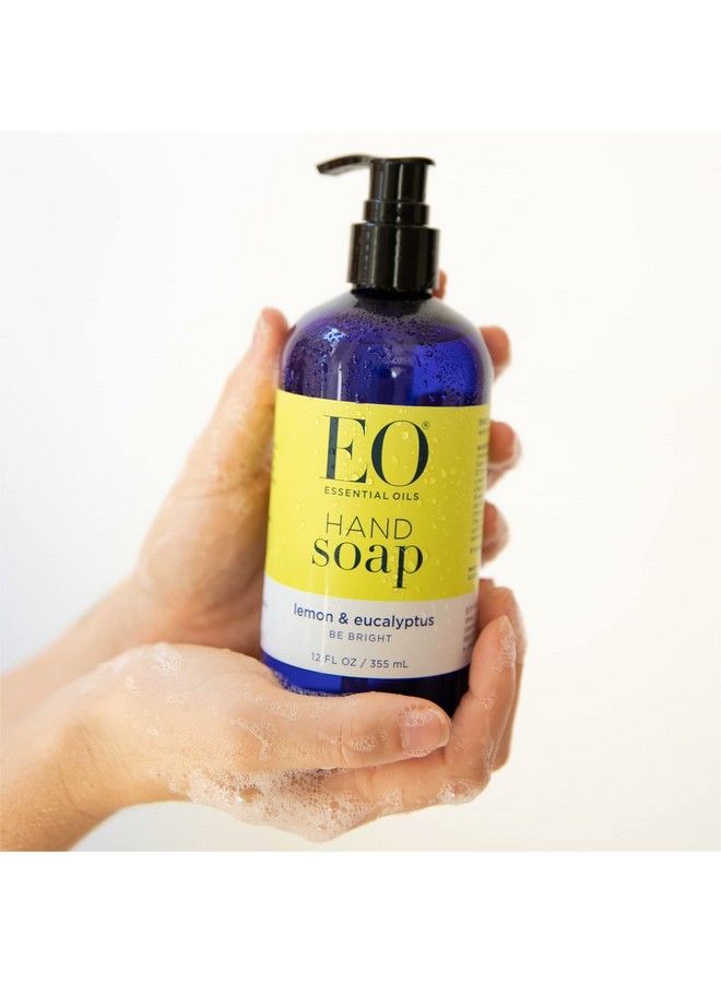 Eo Liquid Hand Soap 12 Ounce (Pack Of 3) Lemon And Eucalyptus Organic Plantbased Gentle Cleanser With Pure Essential Oils