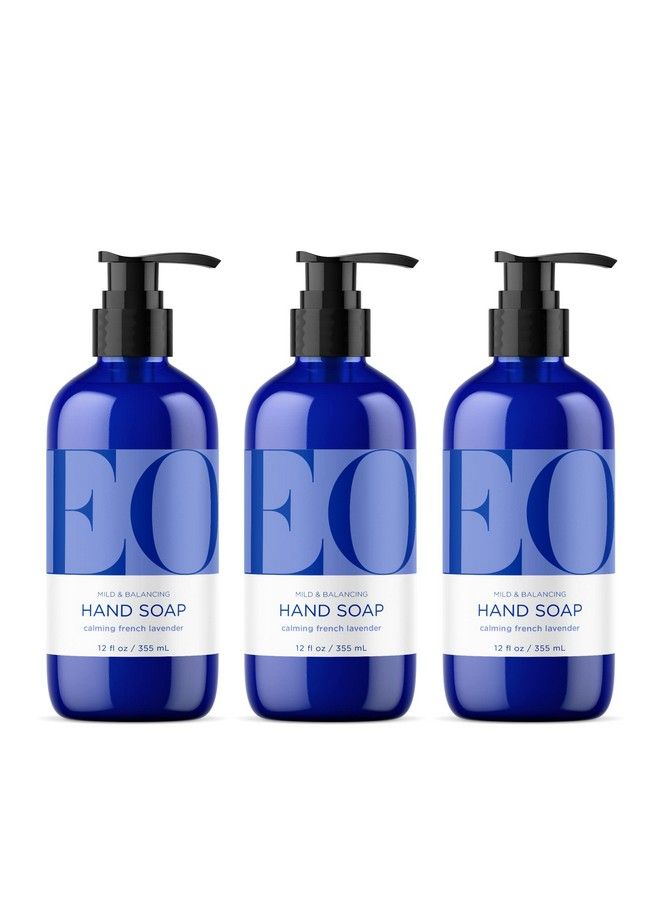 Eo Liquid Hand Soap 12 Ounce (Pack Of 3) French Lavender Organic Plantbased Gentle Cleanser With Pure Essential Oils