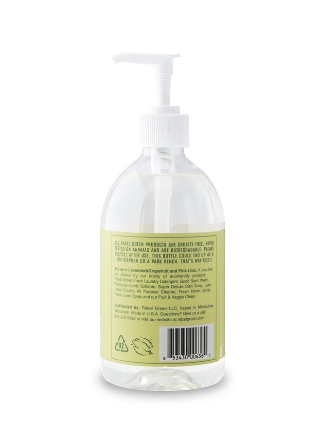 Liquid Hand Soap - Natural Hand Soap Pump Bottles - Bathroom & Kitchen Hand Soap - Hand Wash with Fresh Peppermint & Lemon Scent - (16.9 oz Bottles, 4 Pack)