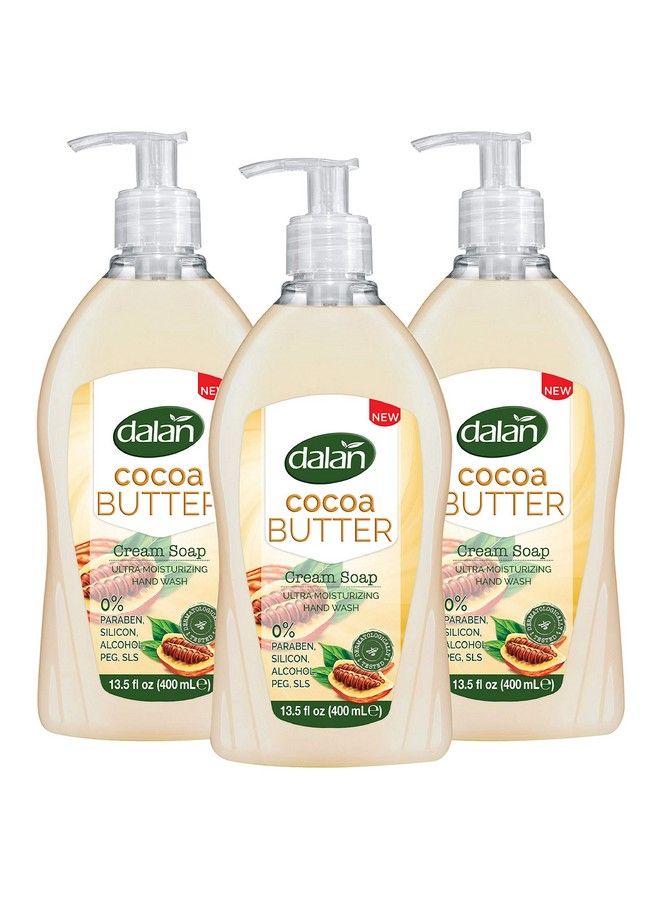 Cocoa Butter Cream Ultra Moisturizing Liquid Hand Soap For Dry And Fresh Hands Feeling Clean And Soft ((13.5 Fl Oz / 400 Ml (Pack Of 3))