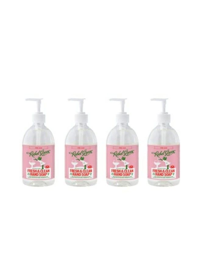 Liquid Hand Soap Natural Hand Soap Pump Bottles Bathroom & Kitchen Hand Soap Hand Wash With Fresh Pink Lilac Scent (16.9 Oz Bottles 4 Pack)