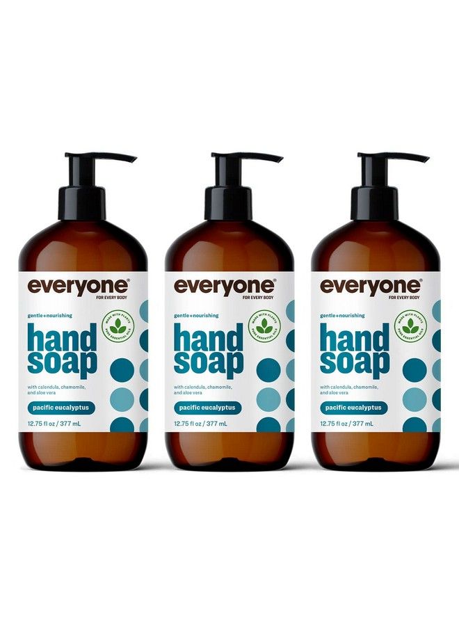 Liquid Hand Soap 12.75 Ounce (Pack Of 3) Pacific Eucalyptus Plantbased Cleanser With Pure Essential Oils