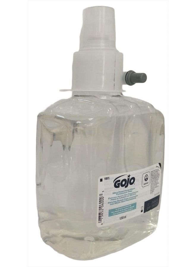 GOJO 1911-02 Clear and Mild Foam Handwash 1200 mL Refill for GOJO LTX-12 Dispenser (Pack of 2)