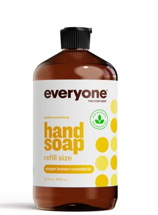 Liquid Hand Soap Refill, 32 Ounce (Pack of 2), Meyer Lemon and Mandarin, Plant-Based Cleanser with Pure Essential Oils