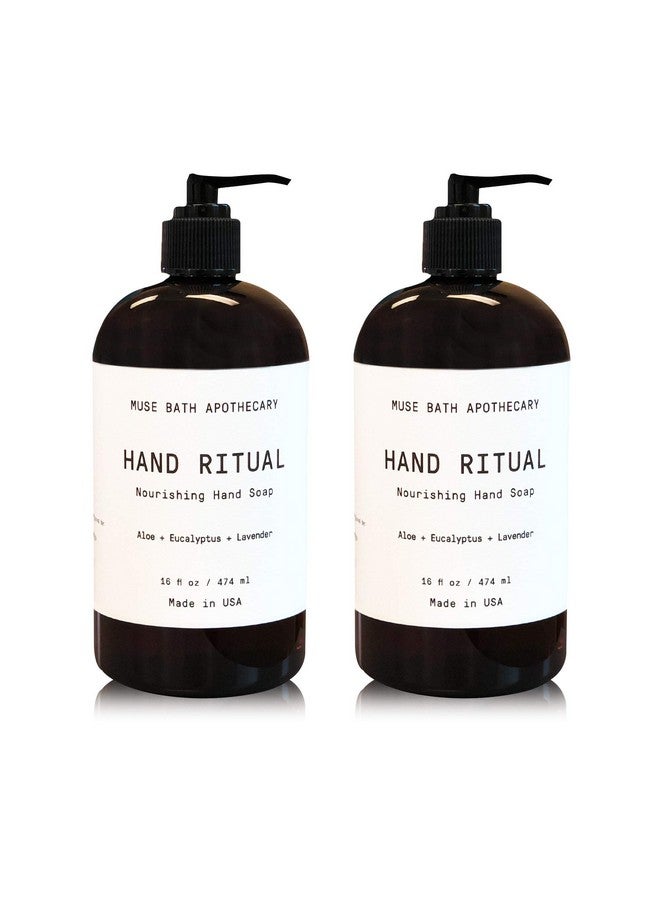 Muse Bath Apothecary Hand Ritual Aromatic And Nourishing Hand Soap Infused With Natural Aromatherapy Essential Oils 16 Oz Aloe + Eucalyptus + Lavender 2 Pack