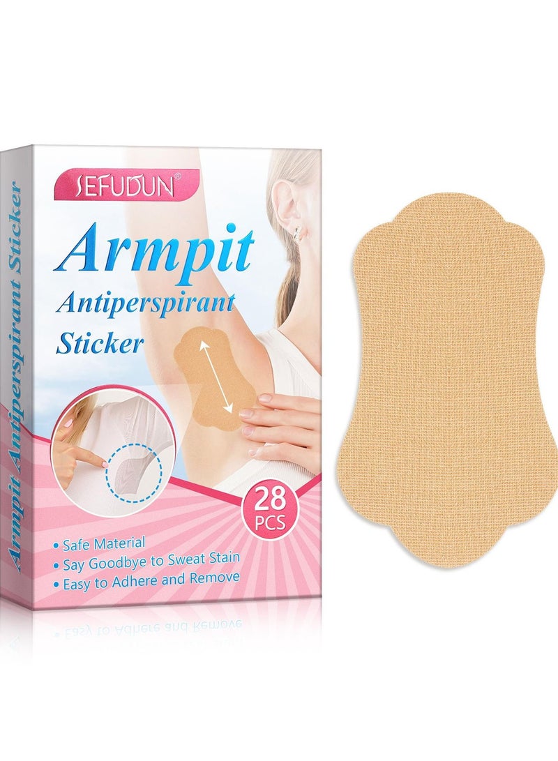 28 Pcs Armpit Antiperspirant Sticker Disposable Sweat Pads Absorbent Deodorant Prevention Pad Reduce Armpit Sweat Extra Adhesive Non Visible Stickers