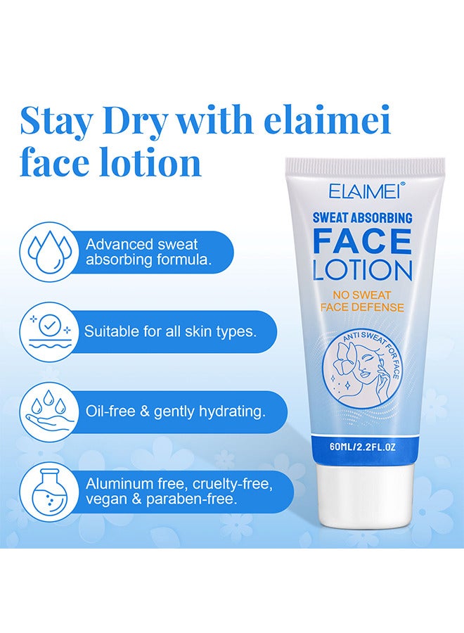 Sweat Absorbing Face Lotion, Helps Keep Your Face, Forehead And Scalp Dry, Helps Control Oily Skin, Shine And Facial Perspiration, Replenishing And Smoothing Formula, Reduces Face And Body Sweating