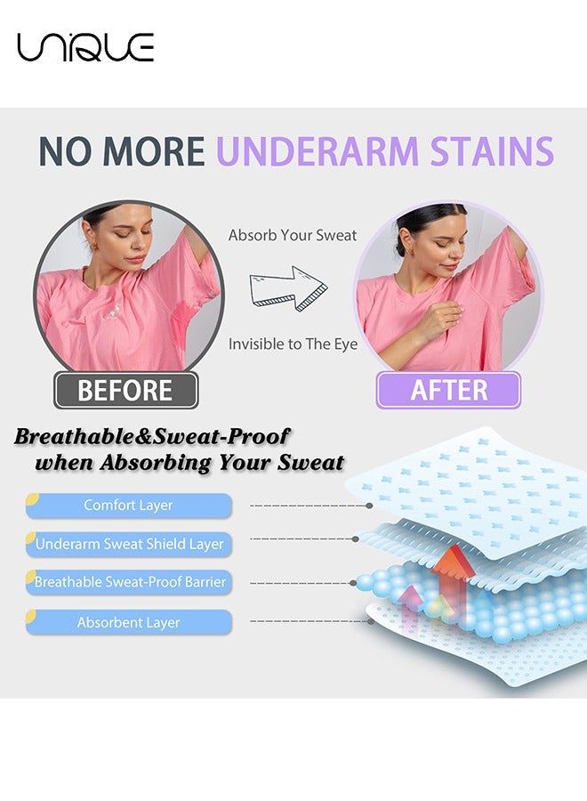 100 Pack Armpit Sweat Pads, Underarm Sweat Pads for Fight Hyperhidrosis and Excessive Sweating, Disposable Invisible Sweat Absorber Pads, Perspiration Pads Shield for Men and Women, Comfortable