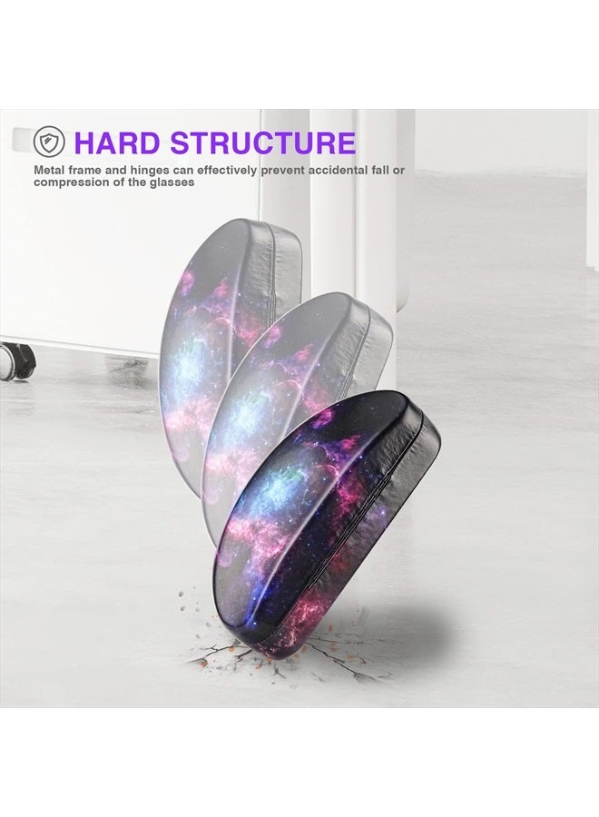 Hard Shell Sunglasses Case,Large Glasses Case for Women Men Oversized Sunglass Eyeglasses (Purple Starry Sky)