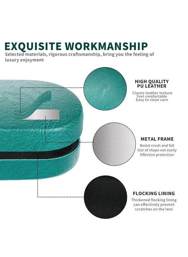 Hard Shell Sunglasses Case, Classic Large Glasses Case for Women Men, Sunglass Eyeglasses (Cyan)