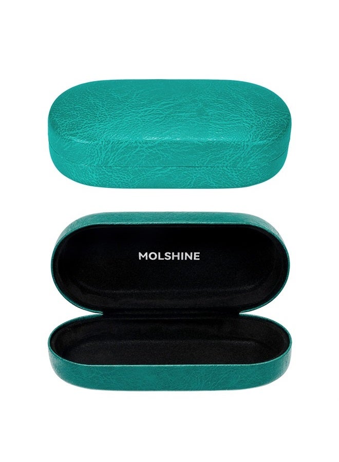 Hard Shell Sunglasses Case, Classic Large Glasses Case for Women Men, Sunglass Eyeglasses (Cyan)