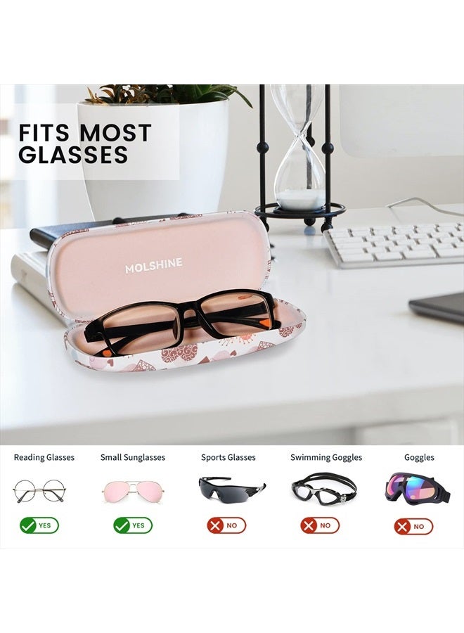 Hard Shell PU Leather Glasses Case,Travel Portable Eyeglass Case for Men Women Girl Travel Study Work (Love)