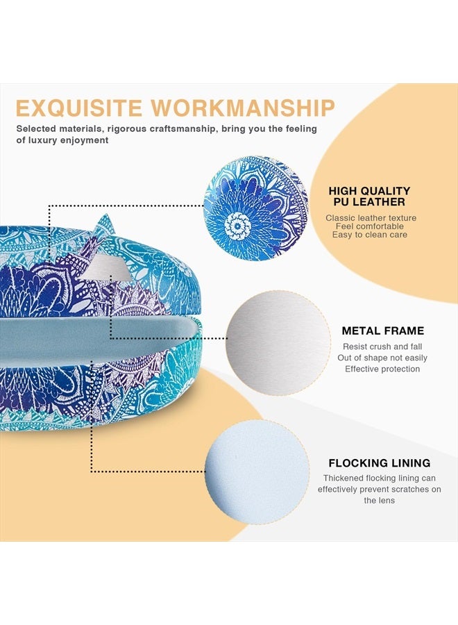 Hard Shell Sunglasses Case,Large Glasses Case for Women Men Oversized Sunglass Eyeglasses (Mandala)