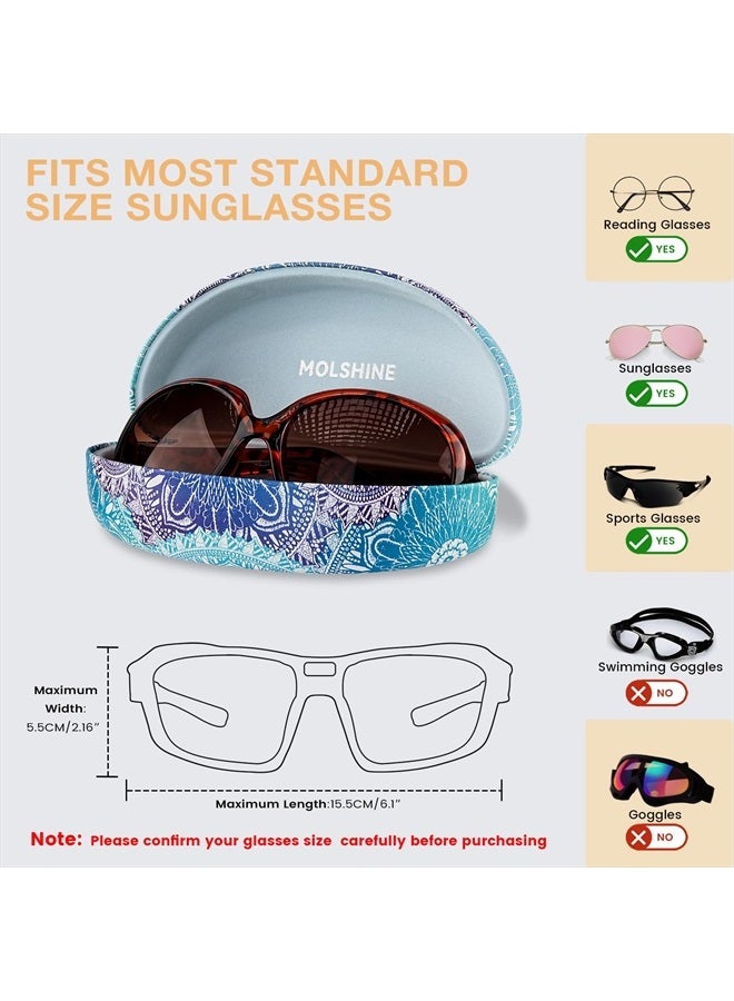 Hard Shell Sunglasses Case,Large Glasses Case for Women Men Oversized Sunglass Eyeglasses (Mandala)