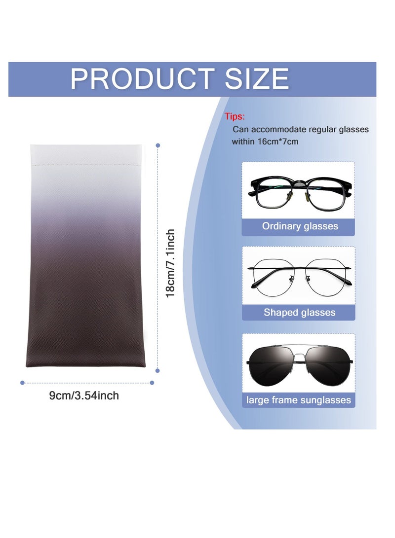 3 Pack Soft Glasses Case, Portable PU Sunglasses Bag Pouch Waterproof, Travel Leather Spectacle Case for Women