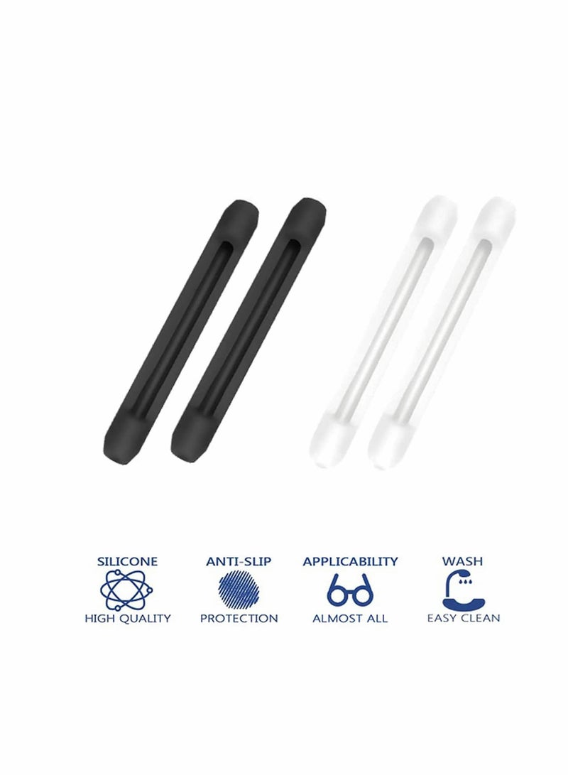 Soft Silicone Eyeglasses Temple Tips Sleeve Retainer, Anti-Slip Elastic Comfort Glasses Retainers For Spectacle Sunglasses Reading Glasses Eyewear...