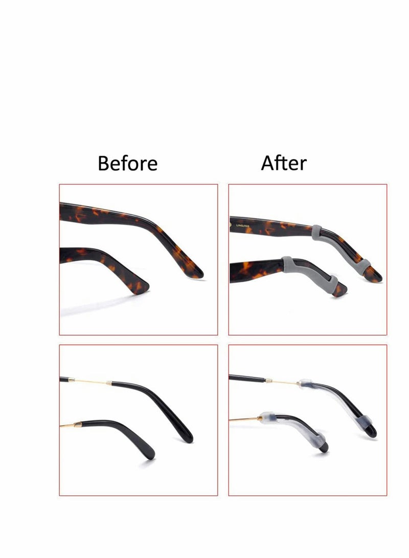 Soft Silicone Eyeglasses Temple Tips Sleeve Retainer, Anti-Slip Elastic Comfort Glasses Retainers For Spectacle Sunglasses Reading Glasses Eyewear...
