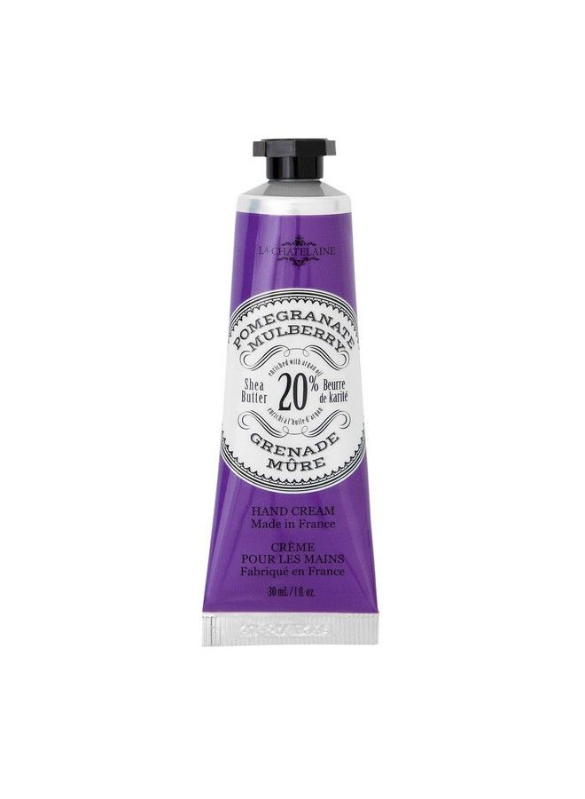 20% Shea Butter Hand Cream Travel Size 1 Fl Oz With Organic Argan Oil Moisturizing Nourishing Repairing Nongreasy Formula Made In France Paraben Free (Pomegranate Mulberry)
