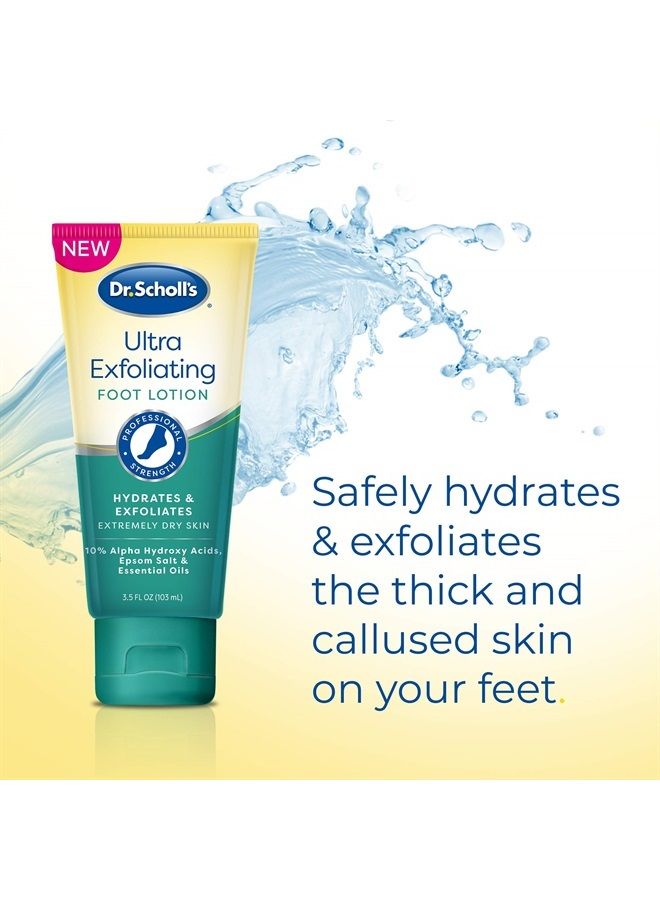 Dry, Flaky Skin Remover Ultra Exfoliating Foot Lotion with Urea for Rough Dry Cracked Feet, Heal and Moisturize for Healthy Looking Feet, Intensive Foot Care, Alpha Hydroxy Acids, 3.5 oz