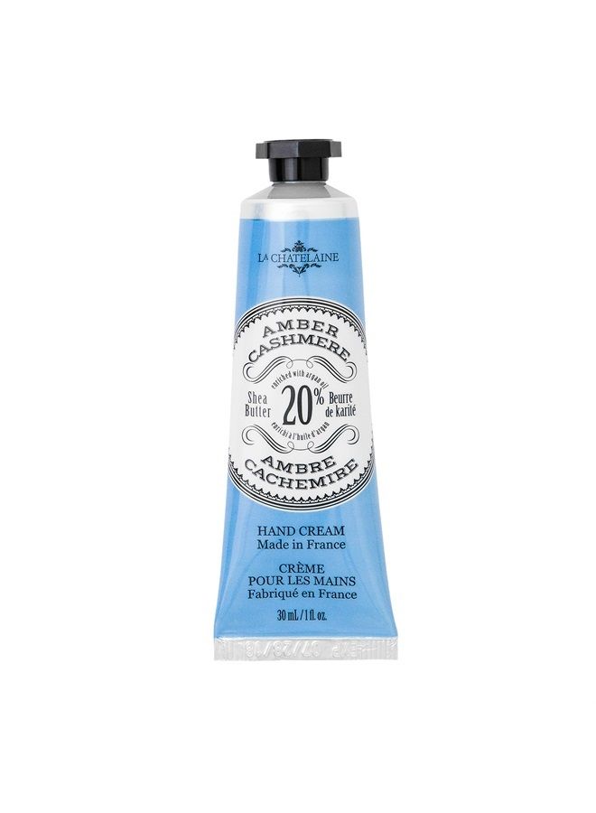 20% Shea Butter Hand Cream, Travel Size 1 fl oz with Organic Argan Oil, Moisturizing, Nourishing, Repairing, Non-Greasy Formula, Made in France, Paraben Free (Sweet Almond)