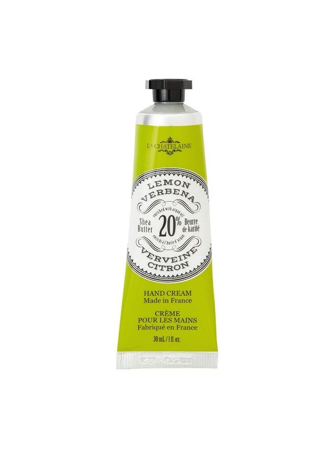 20% Shea Butter Hand Cream Lemon Verbena, Organic Argan Oil, Moisturizing, Nourishing, Repairing Hand Care, Extra Rich, Non-Greasy, Made in France, Paraben Free,Travel Size 1 fl oz