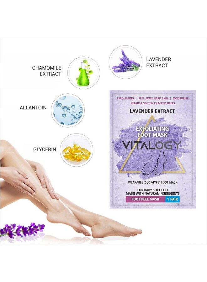 Foot Peel Mask For Dead Skin Removal ; Exfoliating Foot Mask Peeling Feet Mask ; Foot Hydrating Sock Pedicure Essential ; Make Your Feet Baby Soft Repair Rough Heels Lavender (1 Pair)