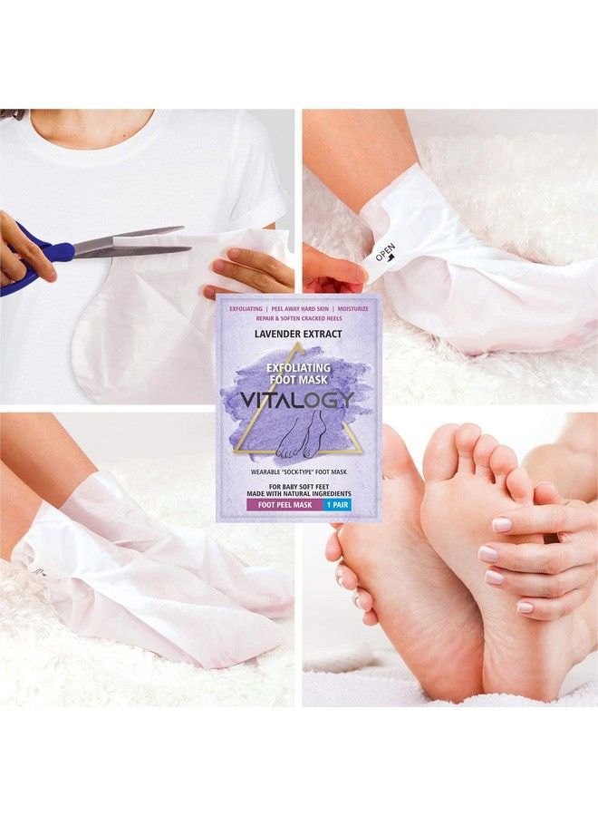 Foot Peel Mask For Dead Skin Removal ; Exfoliating Foot Mask Peeling Feet Mask ; Foot Hydrating Sock Pedicure Essential ; Make Your Feet Baby Soft Repair Rough Heels Lavender (1 Pair)