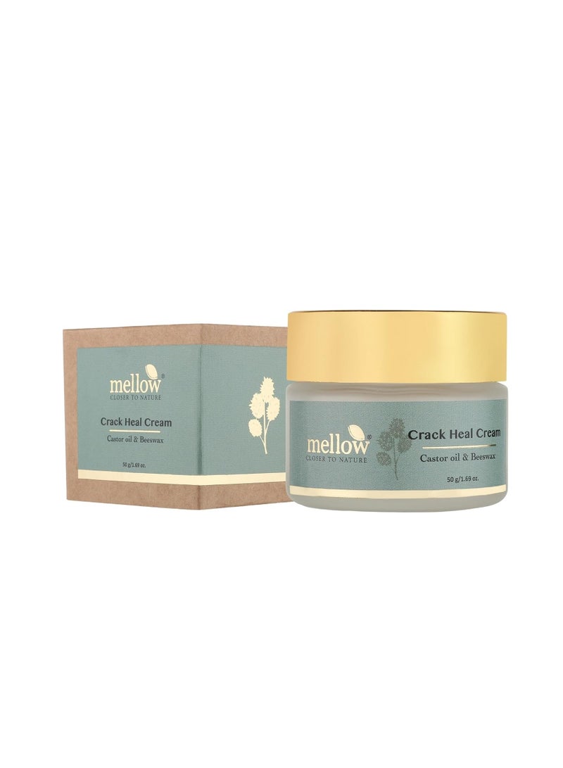 Mellow Herbals Ayurvedic Crack Heal for Rough Cracked Heels Foot Healing cream with Beeswax Til Arandi Oil 50Gm