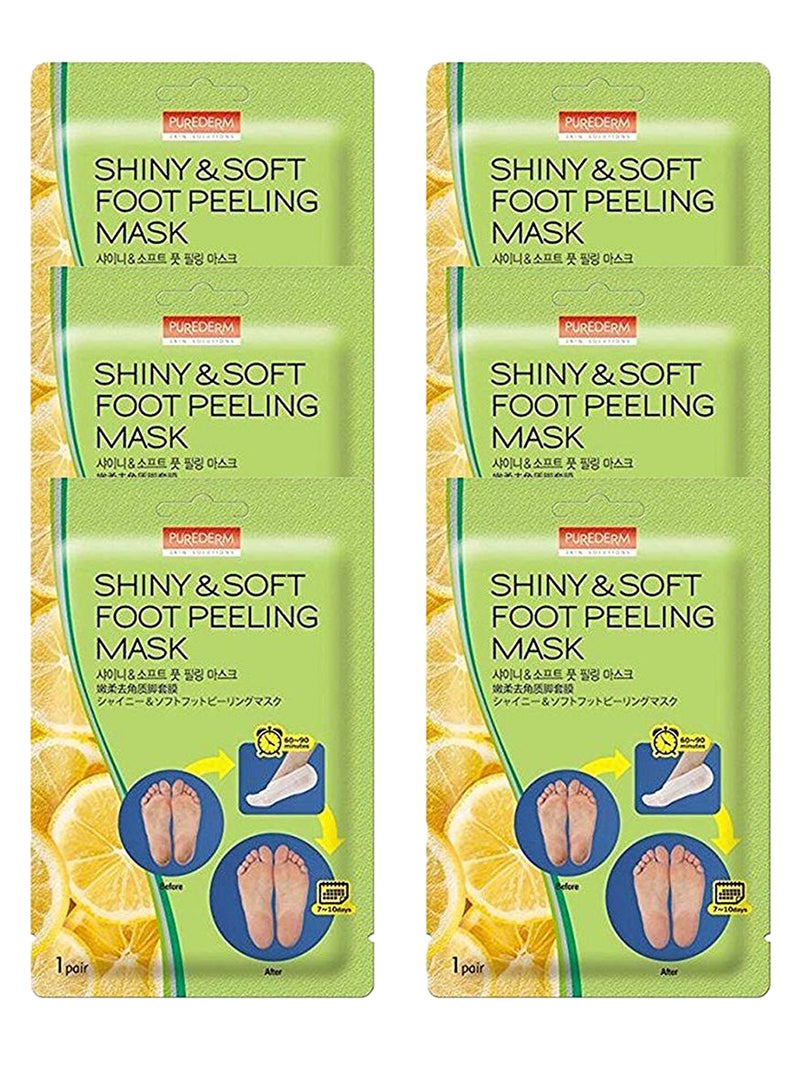 Pack Of 6 Shiny And Soft Foot Peeling Mask