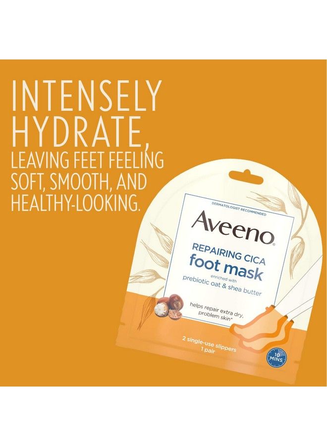 Repairing Cica Foot Mask&Hand Mask With Prebiotic Oat And Shea Butter For Extra Dry Skin Parabenfree And Fragrancefree 1 Ea