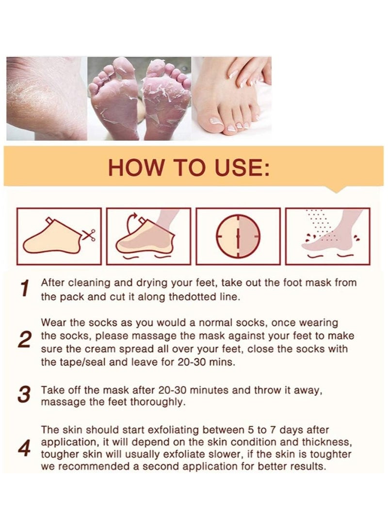 Foot Peel Mask 5 Pack, Exfoliating Foot Masks, Natural Exfoliator for Dry Dead Skin, Callus, Repair Rough Heels for Men Women