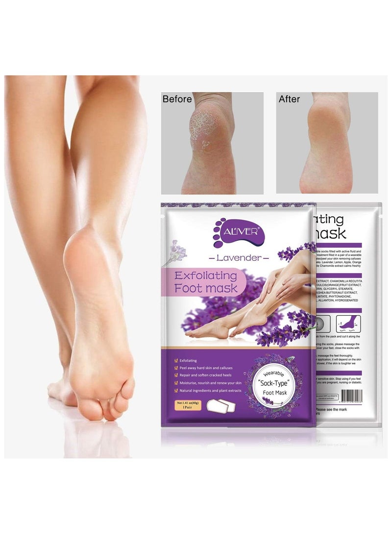 Exfoliating Foot Mask, Foot Peel Masks, Natural Exfoliator for Dry Dead Skin, Callus, Repair Rough Heels for Men Women (5 Pack Foot Peel Mask)