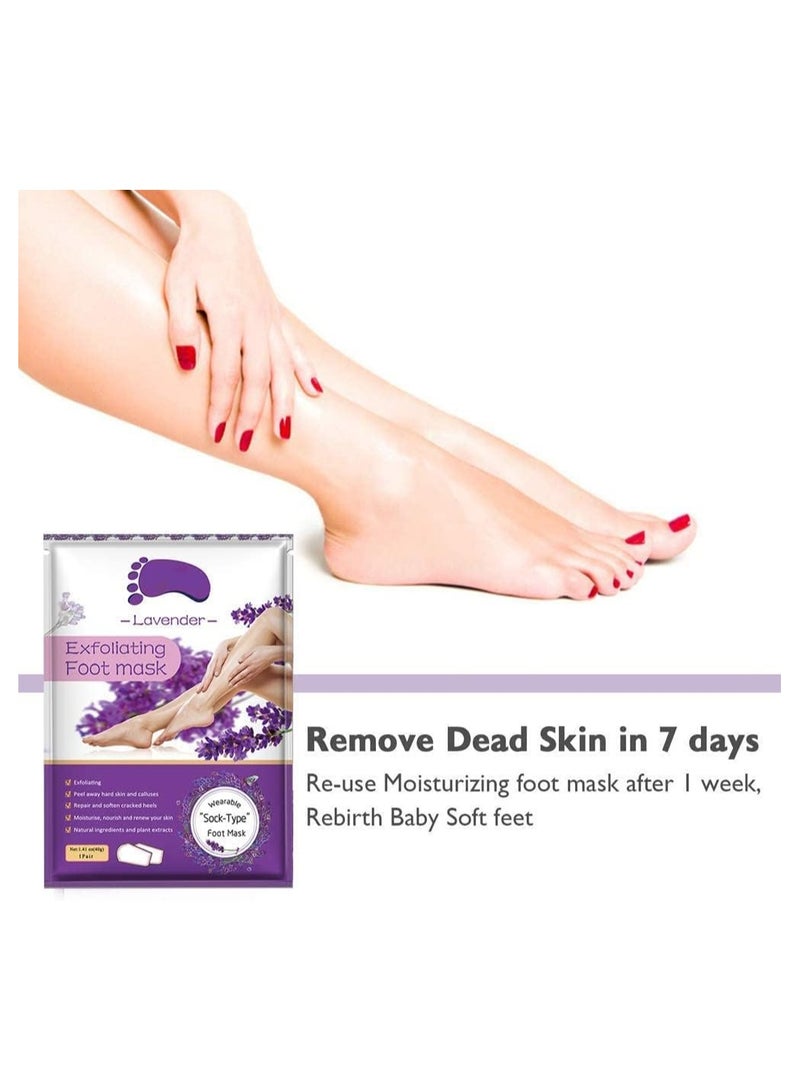 Exfoliating Foot Mask, Foot Peel Masks, Natural Exfoliator for Dry Dead Skin, Callus, Repair Rough Heels for Men Women (5 Pack Foot Peel Mask)