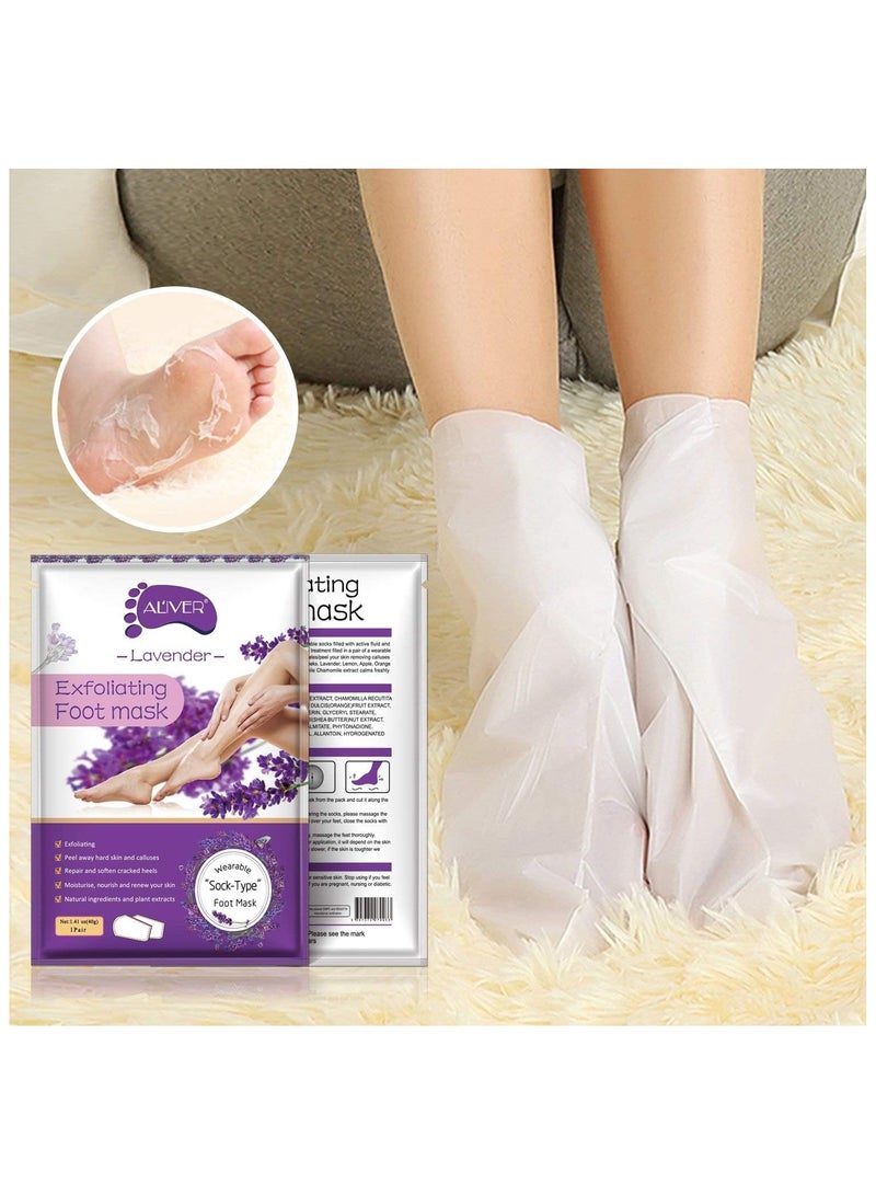 Exfoliating Foot Mask, Foot Peel Masks, Natural Exfoliator for Dry Dead Skin, Callus, Repair Rough Heels for Men Women (5 Pack Foot Peel Mask)