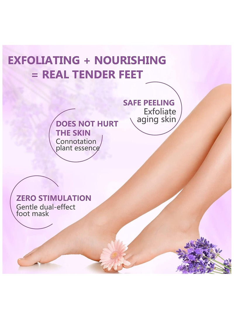 Exfoliating Foot Mask, Foot Peel Masks, Natural Exfoliator for Dry Dead Skin, Callus, Repair Rough Heels for Men Women (5 Pack Foot Peel Mask)